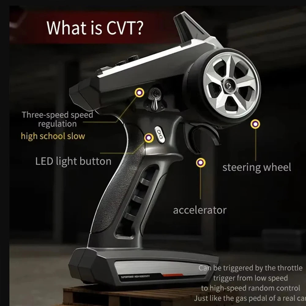 Coche RC 4WD SCY 1:16 – Alta velocidad de 70 km/h con luces LED