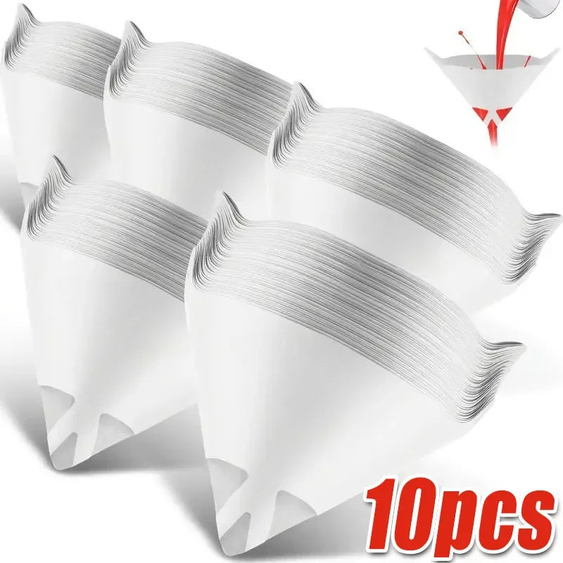 10-500PCS Car Disposable Paper Filter 190 Mesh Purifying Straining Cup Paint Spray Mesh Conical Nylon Micron Paper Funnel Tools