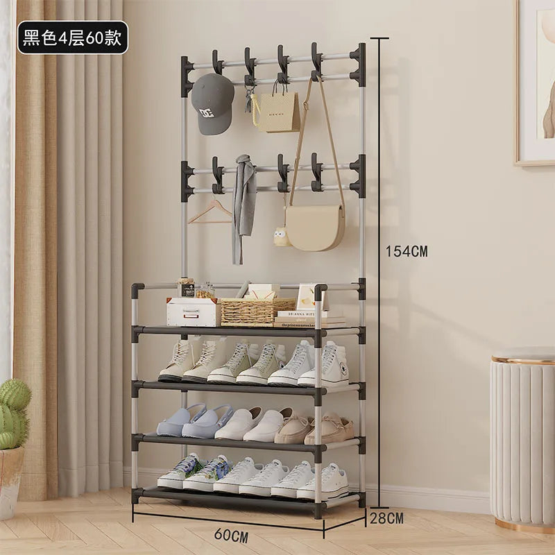 Shoe Rack Simple Door Household Integrated Hanger Multi-layer Storage Shoe Cabinet Floor Rack Shoes