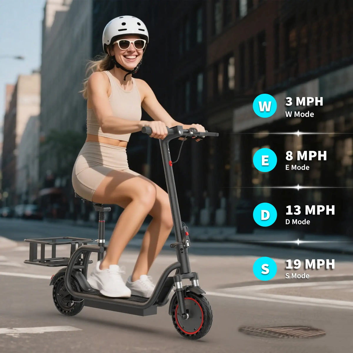 2026 New 8.5inch Electric Bicycle with basket 5.2AH Battery 17Miles Max Range 19MPH Max Speed Shock Absorption Foldable Adult Ebike