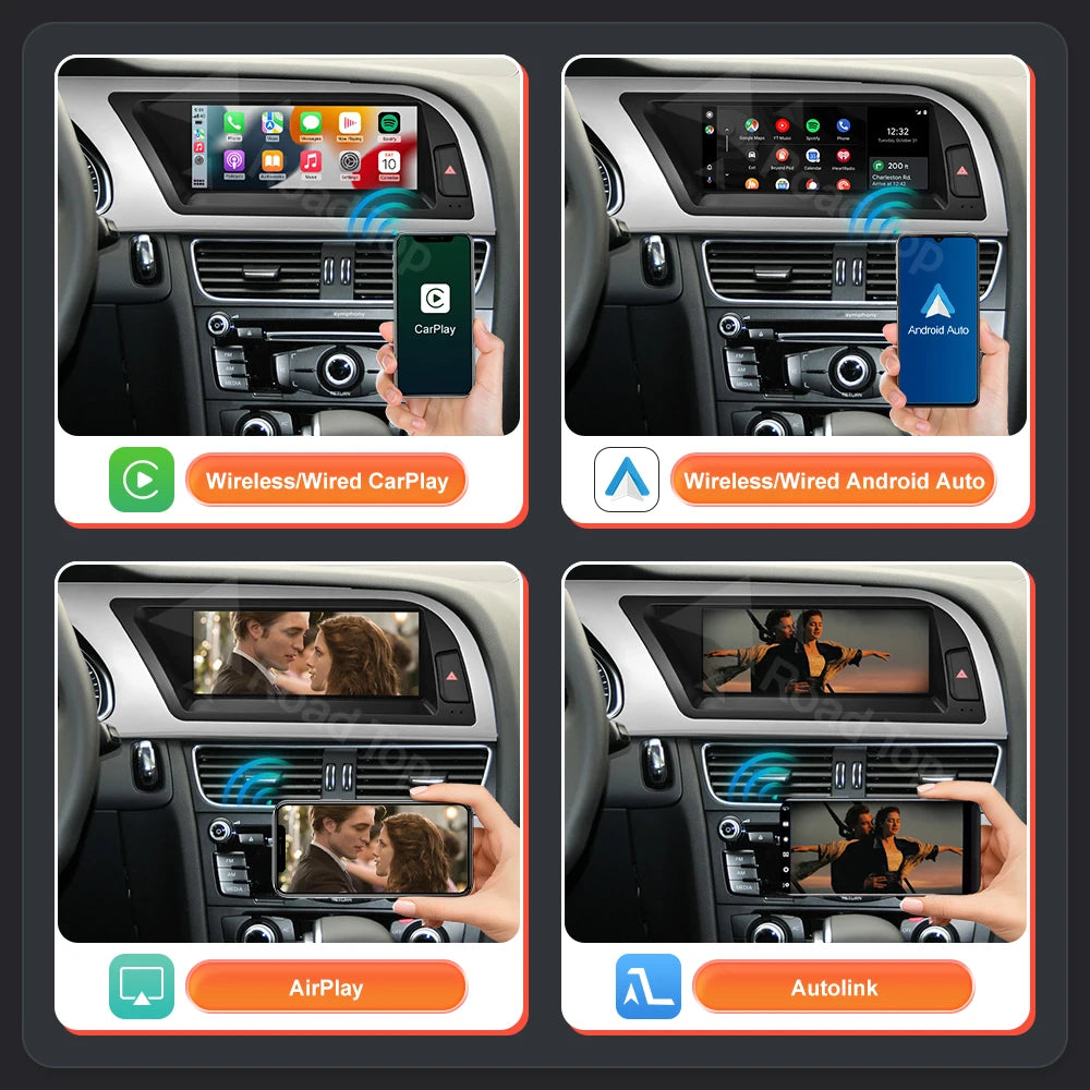 Pantalla táctil CarPlay Android Auto para Audi A4 S4 B8 – 8,9"/12,3"