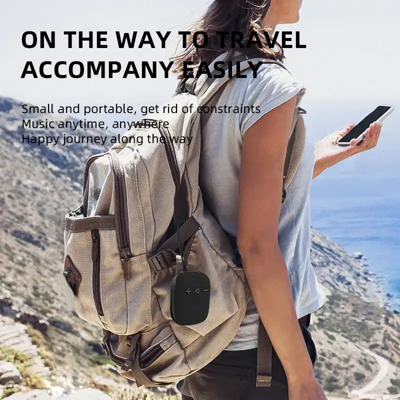 EBS-027 Mini Wireless Speaker Bluetooth BT5.3 Built-in Mic IPX4 Waterproof Shockproof Oudtoor Backpack Bike Speaker