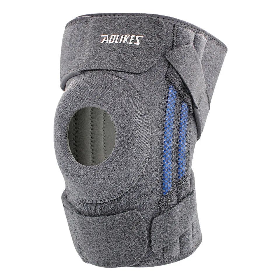AOLIKES 1PCS Nouvelle Genouillère avec Stabilisateurs Latéraux et Coussinets de Gel pour Rotule, Soutien du Genou pour le Cyclisme, la Course, l'Escalade