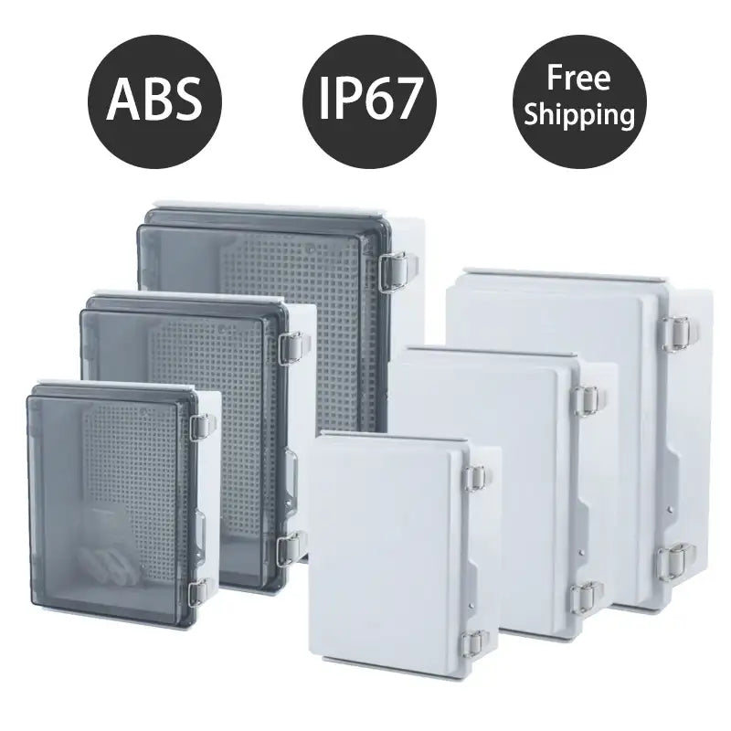 Boîtier de jonction étanche IP67 avec couvercle transparent, en plastique ABS, pour distribution électrique extérieure, boîtier d'instrument électronique