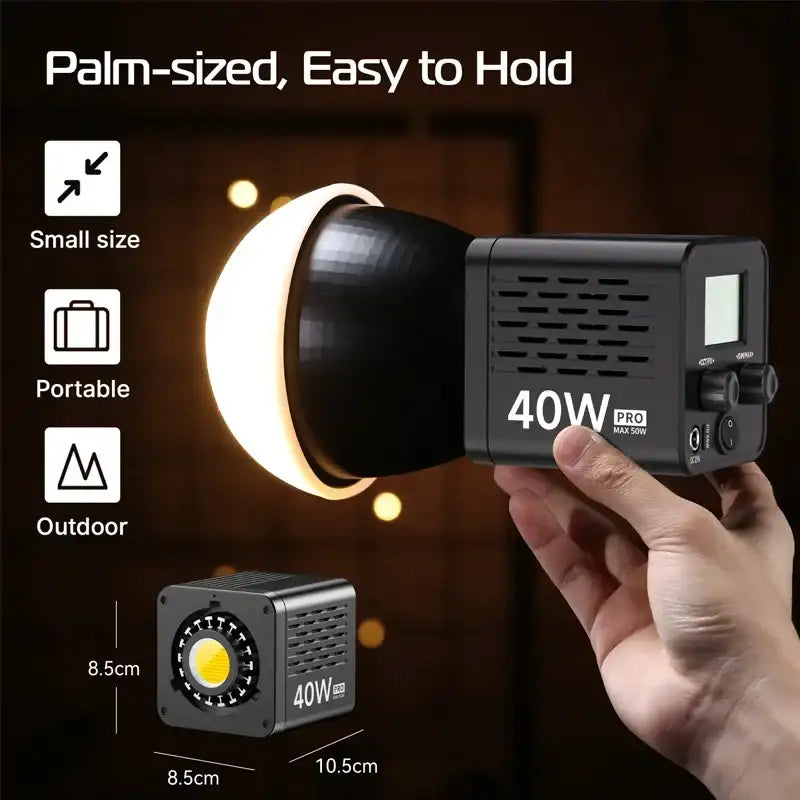 Ulanzi L023 40W Pro tragbare zweifarbige COB-LED-Videoleuchte für Fotostudio, 2500K-6500K, 3400mAh, für Video-Livestreaming