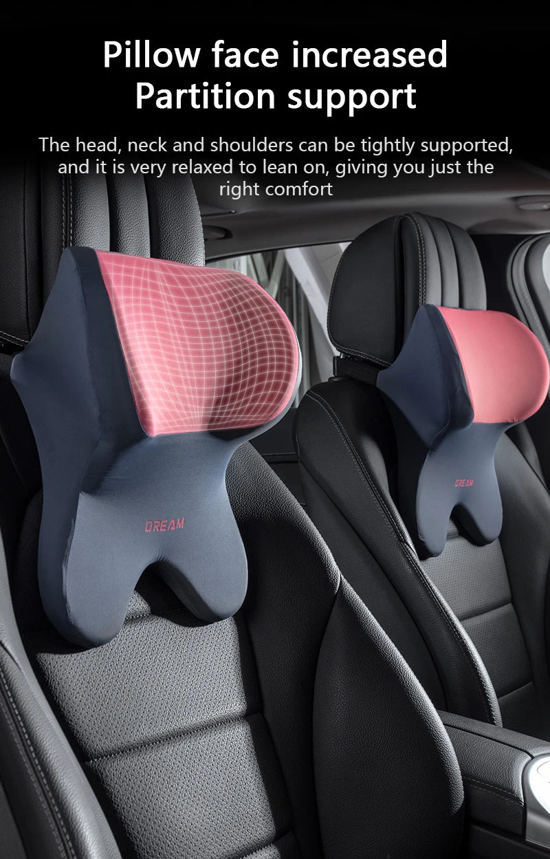 Car Lumbar Support Headrest Neck Pillow Support Universal Soft Neck Pillows Cushion Car Memory Foam Lumbar Pillow Back Support