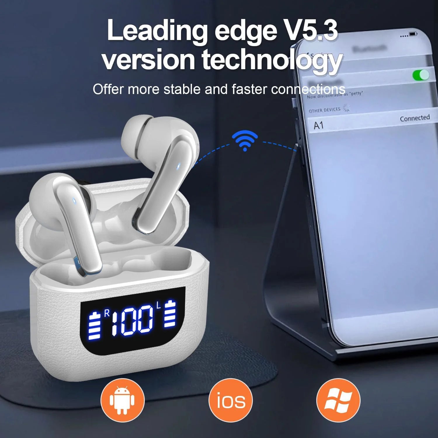 K07 Wireless Earphones Bluetooth Active Noice Cancellation Wireless Green Sir Loin