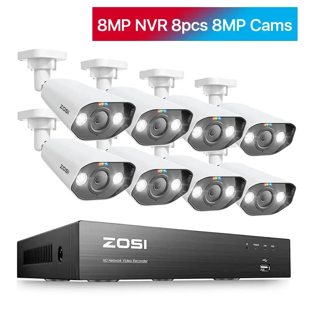 ZOSI 8CH 4K POE Security System – AI Starlight Night Vision