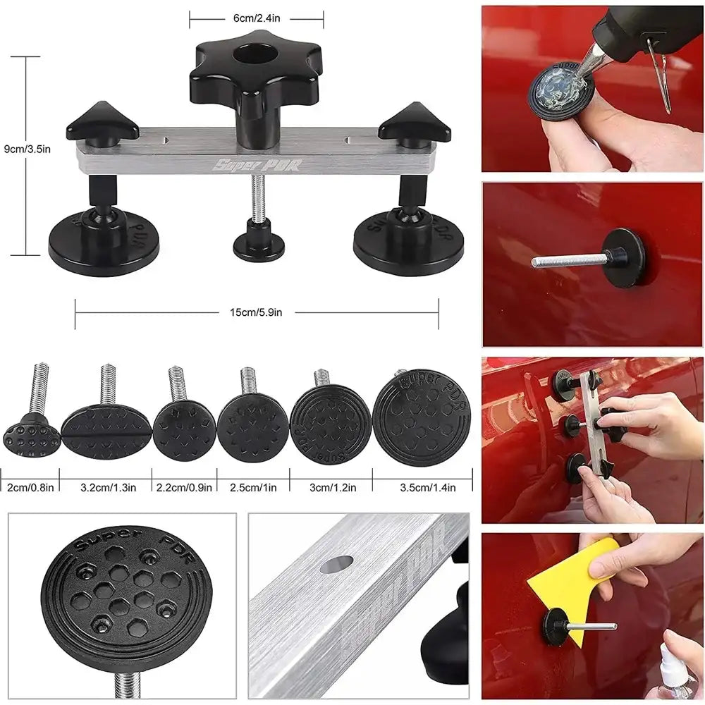 Kit de reparación de abolladuras de coche PDR sin pintura, herramientas profesionales para eliminar abolladuras, extractor de reparación de abolladuras de coche, herramienta para daños por granizo