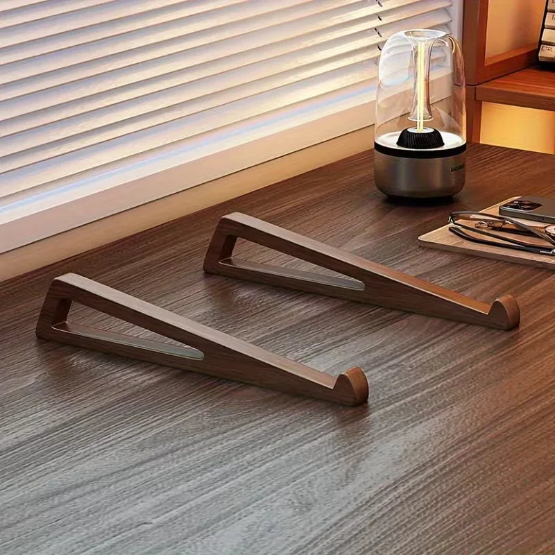 Soporte portátil plegable de madera para portátil: ángulo ergonómico ajustable de 12°, elevador de escritorio de bambú compacto para tabletas y portátiles