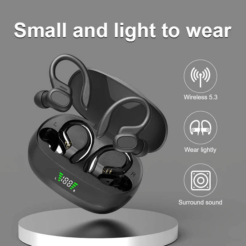 Auriculares deportivos Bluetooth SHUKE – HiFi 9D, gancho para la oreja, resistentes al agua