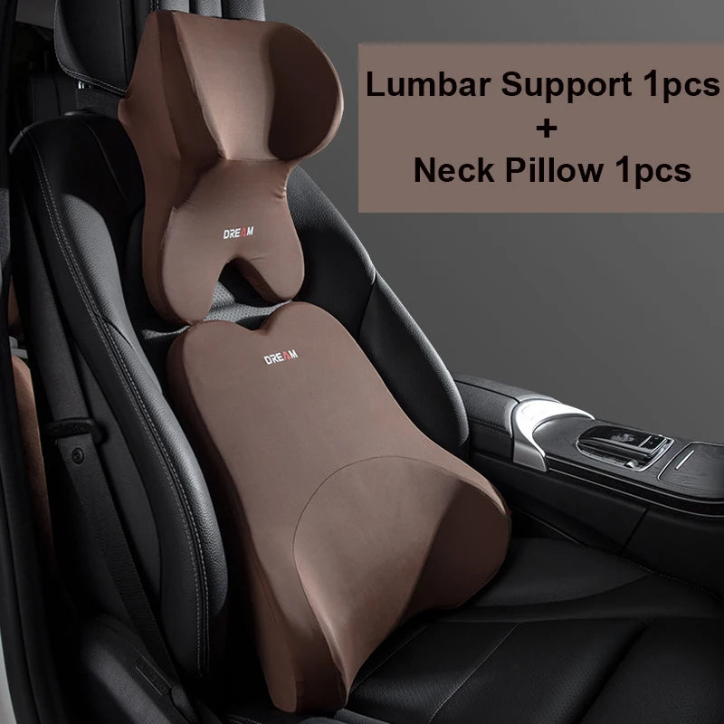 Appui-tête de voiture lombaire, coussin de soutien pour le cou, oreillers de cou universels doux, coussin lombaire en mousse à mémoire de forme pour voiture, soutien du dos