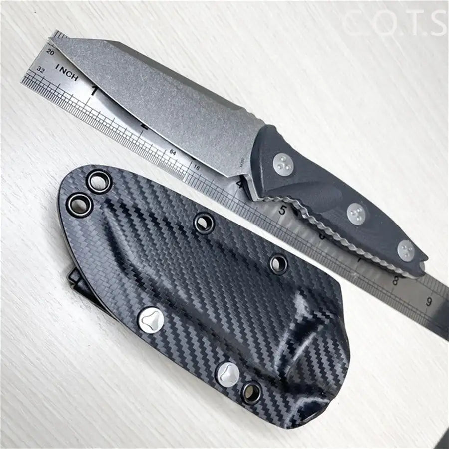 Outdoor Tools 93M-10 Socom Alpha Warcom Fixed Blade Knife 3.72" Stonewashed Wharncliffe Blade with Kydex Sheath Straight Knives