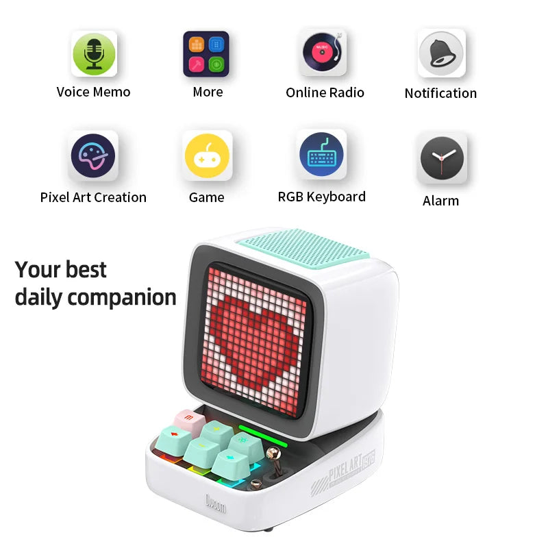 Haut-parleur Bluetooth de bureau Divoom Ditoo-Pro, haut-parleur portable pour enfants, horloge Lametric Time, pixel art, jeux rétro, réveil de chambre