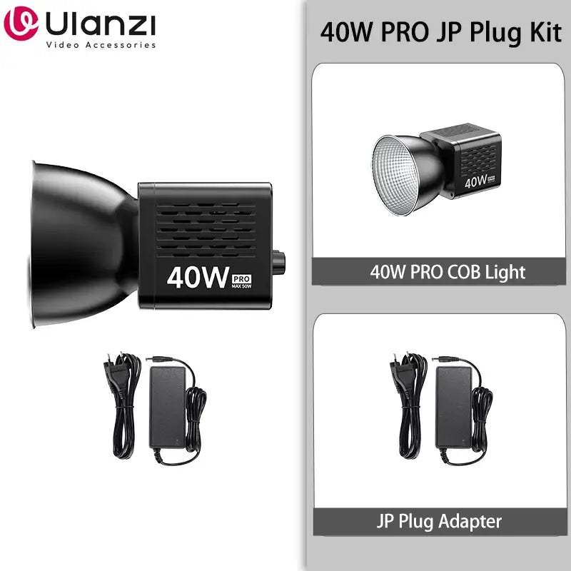 Ulanzi L023 40W Pro tragbare zweifarbige COB-LED-Videoleuchte für Fotostudio, 2500K-6500K, 3400mAh, für Video-Livestreaming