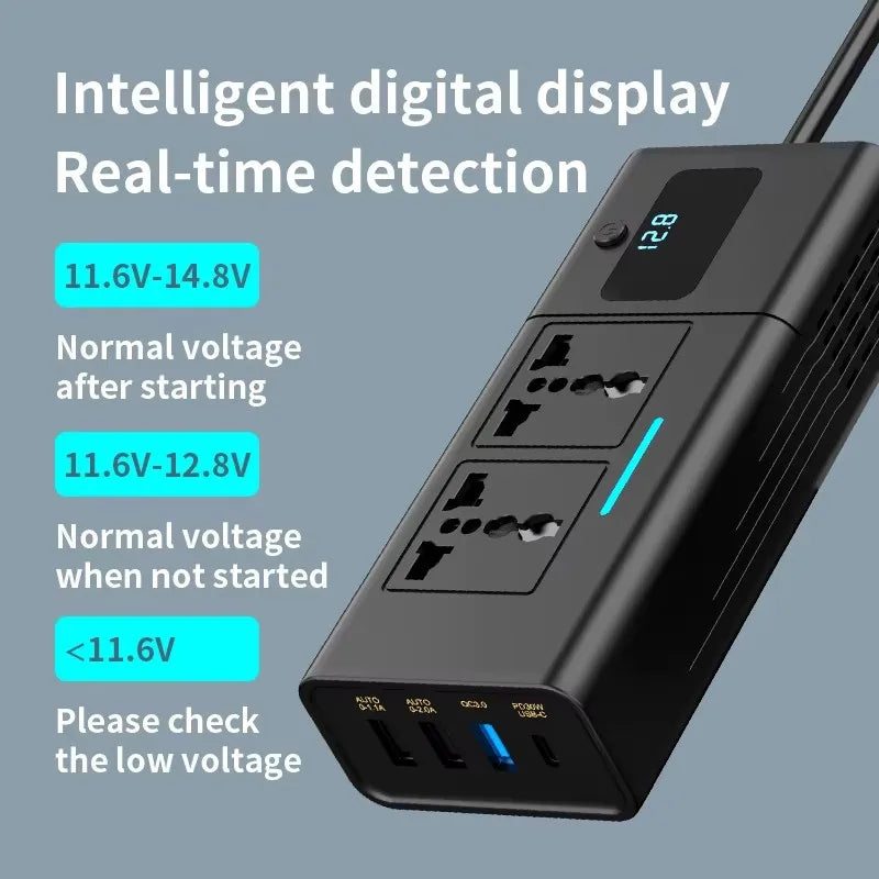 Car Inverter Car Cigarette Iighter 12v Can Be Converted To 110v Or 220v Power Conversion Fast Charger Car Socket Multi-Function