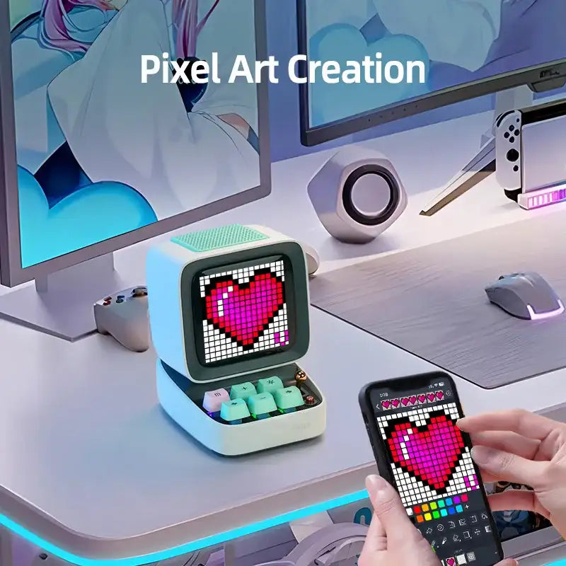 Enceinte Bluetooth Pixel-Art Divoom Ditoo, options Pro et micro