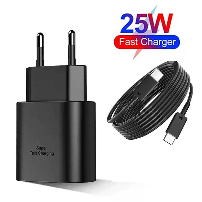 25W USB C PD Super Fast Charger Type C Wall Power Adapter USB C to Type C Fast Charging Cable For Samsu Galax S22 S21 S20 Note10