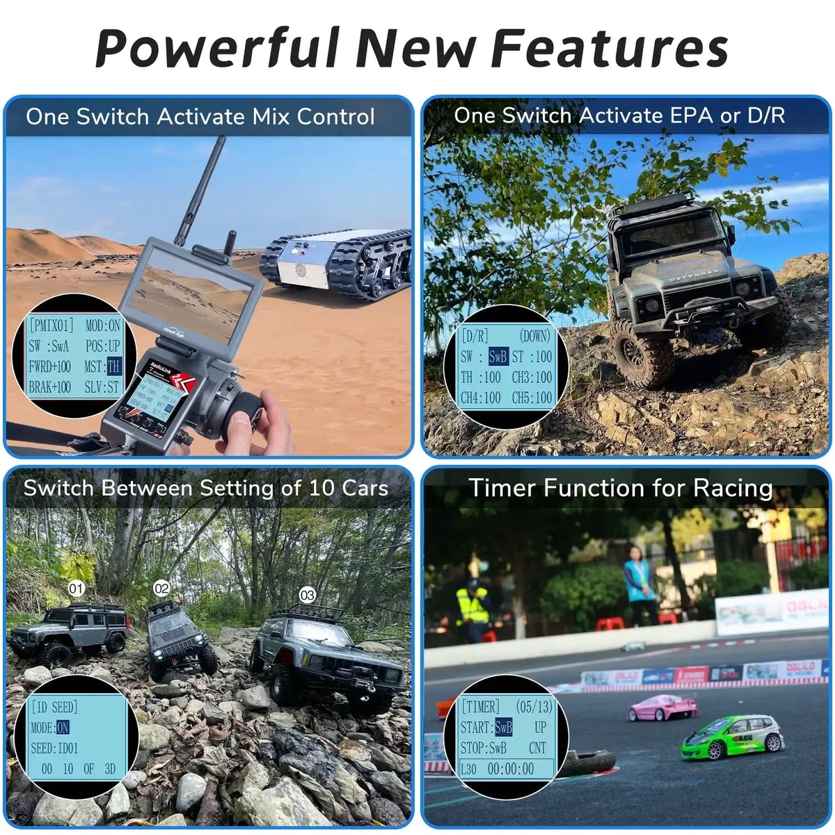 Radiolink RC6GS V3 2.4G 7-Kanal-Funksender mit R7FG-Empfänger, Kreisel und Telemetrie, Fernsteuerung für RC-Auto und -Boot