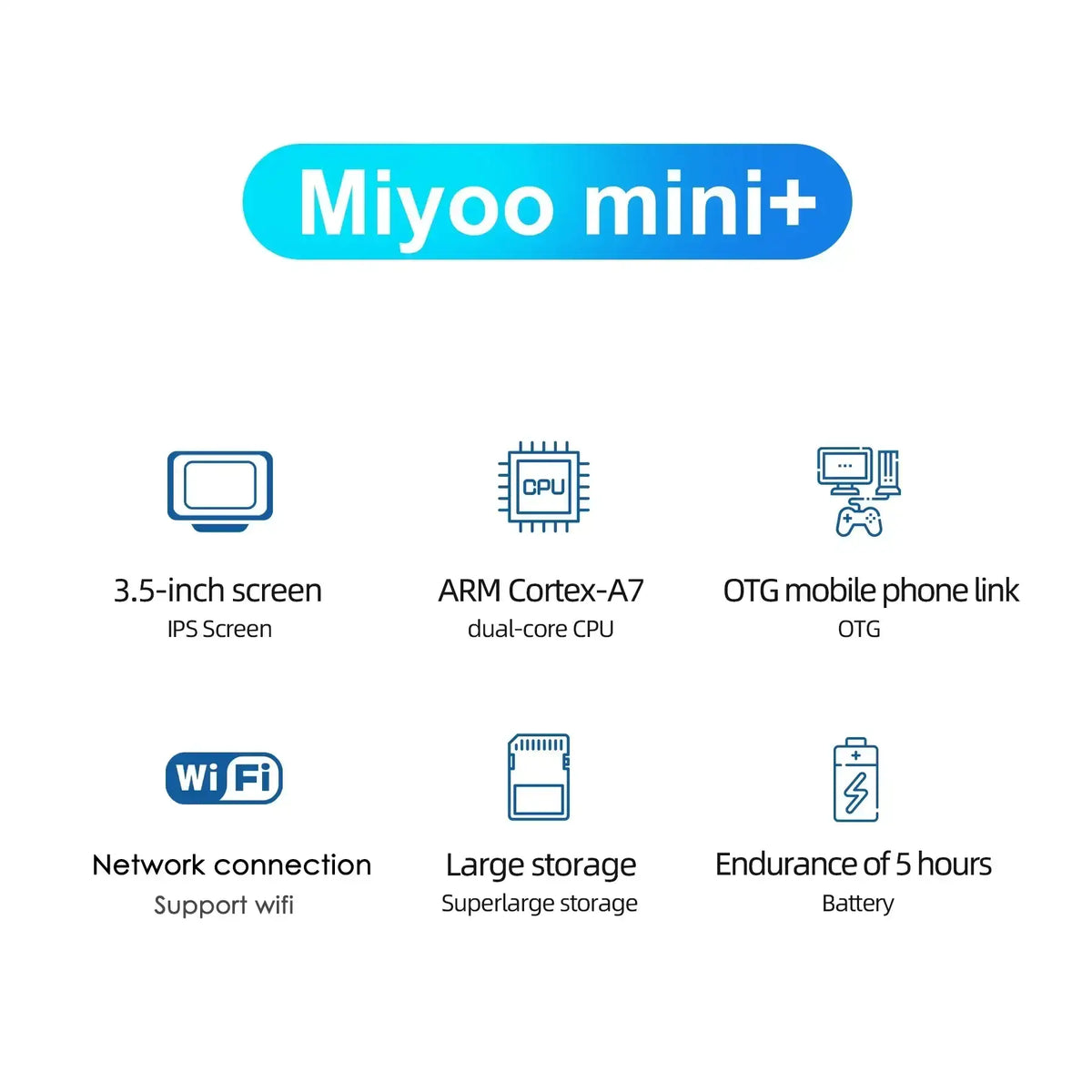 MIYOO Mini Plus tragbare Retro-Handheld-Spielkonsole V2 Mini+ mit IPS-Bildschirm, klassische Videospielkonsole mit Linux-System, Geschenk für Kinder