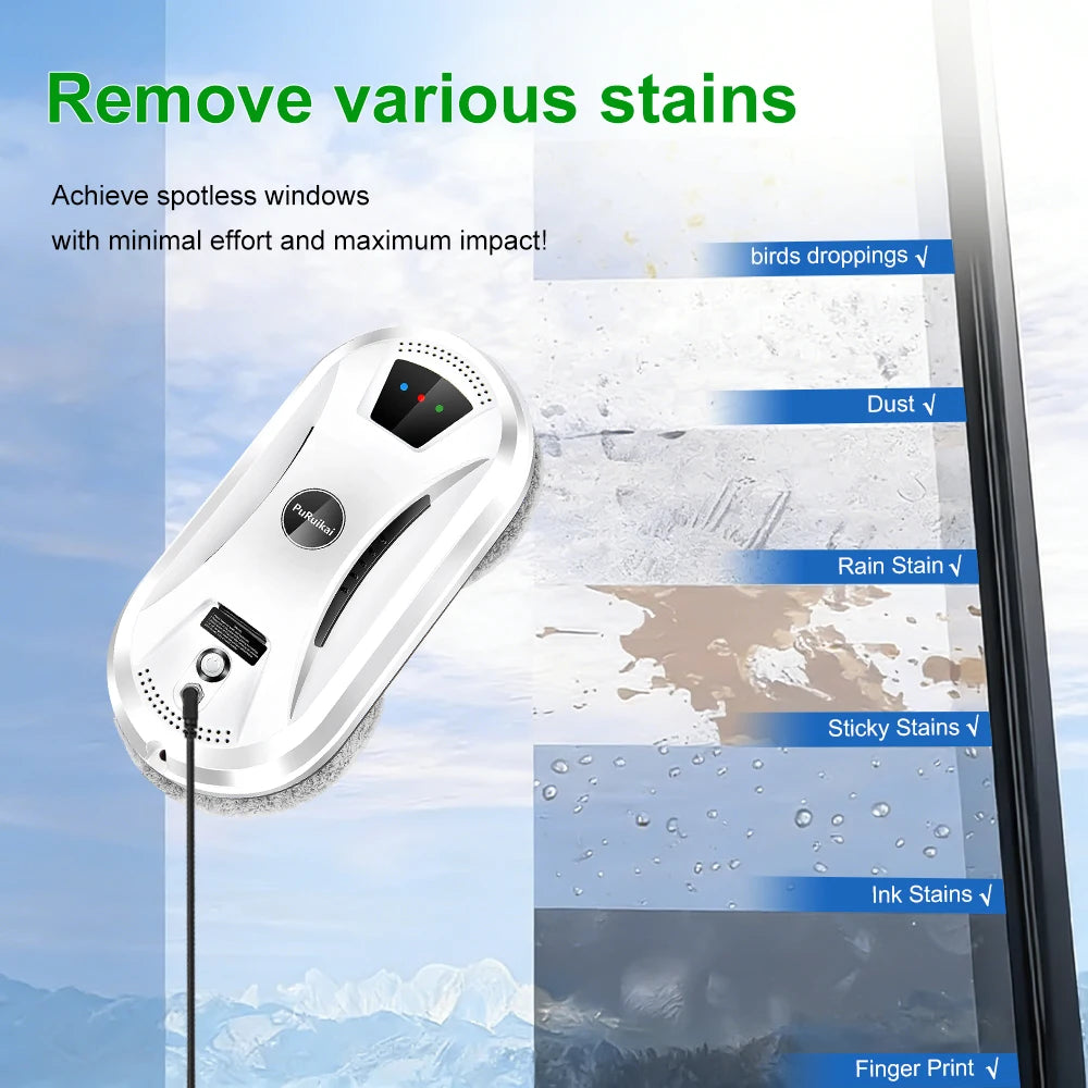 PuRuiKai Robot Vacuum & Window Cleaner – Remote Control