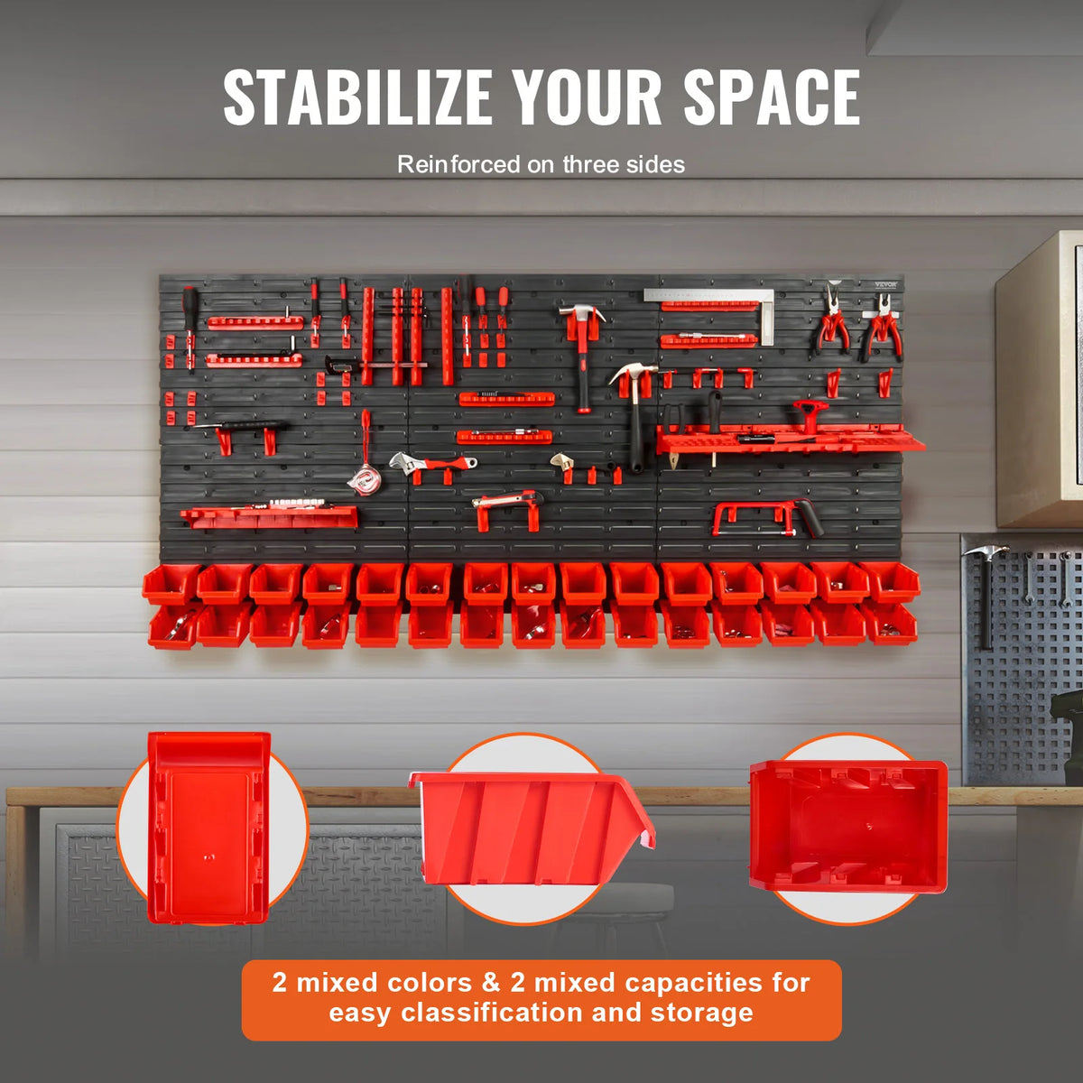 SucceBuy Wandmontage-Teilemagazin – Garagenorganizer mit 30 oder 48 Fächern