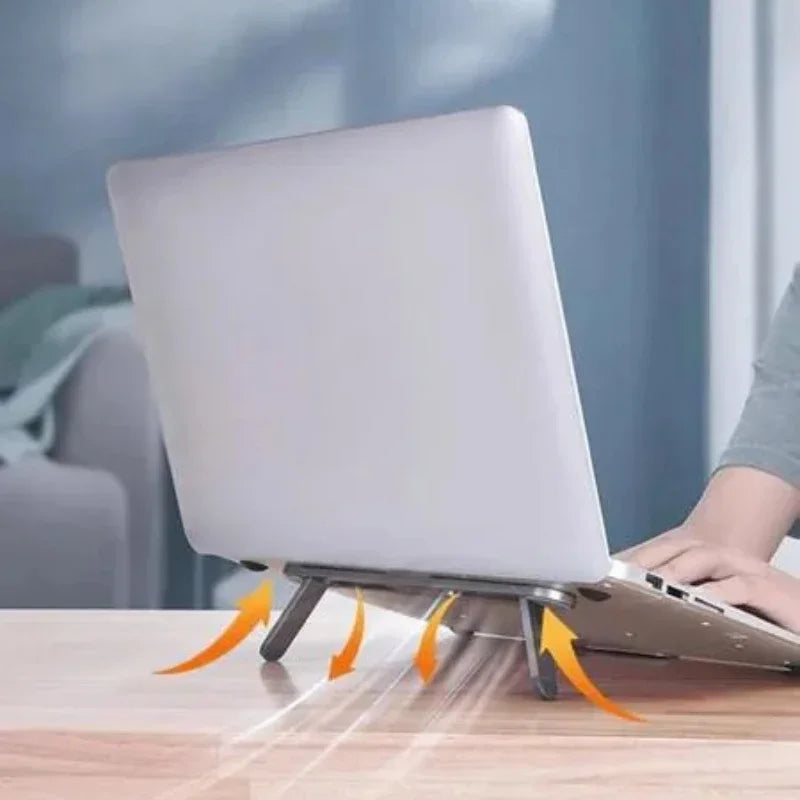 Soporte portátil plegable para computadora portátil, base ajustable, elevador de refrigeración para laptop