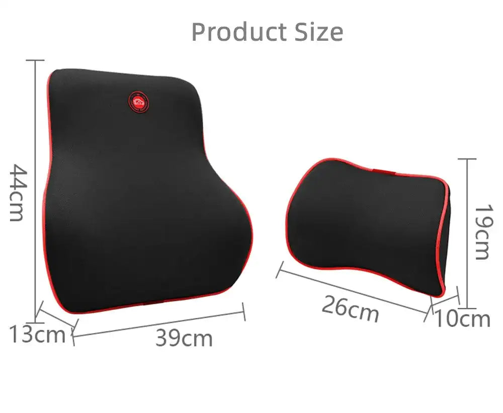 Memory Foam Car Seat Neck & Lumbar Pillow Set