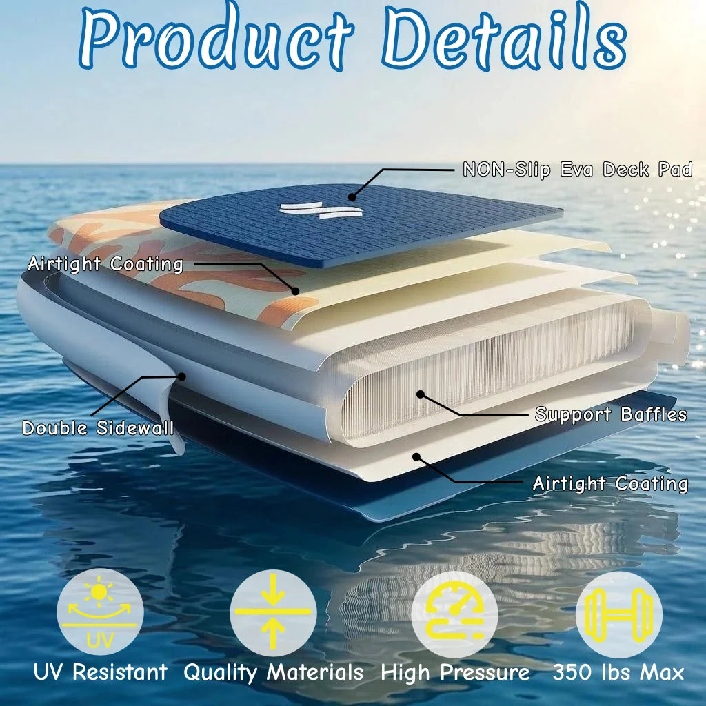 Tabla de paddle surf inflable – EVA antideslizante, accesorios completos