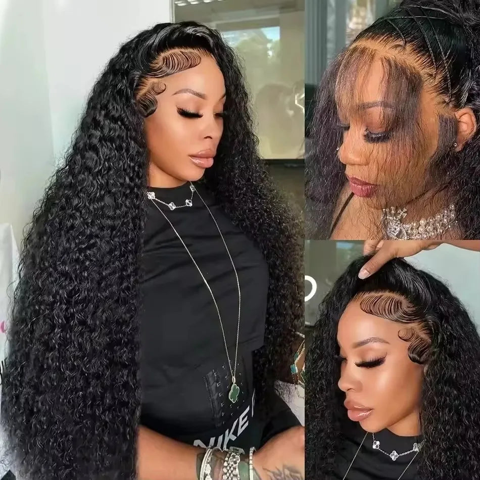 Deep Wave Human Hair Wig with HD Lace Options