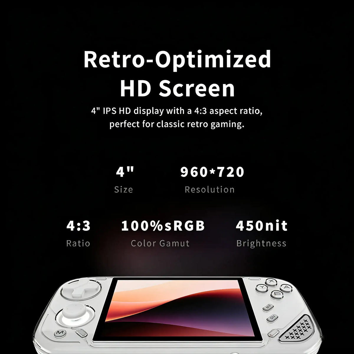 Consola de juegos portátil retro Pocket 1, IPS de 4", 4000 mAh