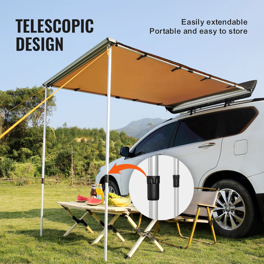 Toldo para vehículo SucceBuy, toldo lateral retráctil para coche, toldo para coche con bolsa de almacenamiento impermeable, adecuado para camiones, SUV, furgonetas y cámpers