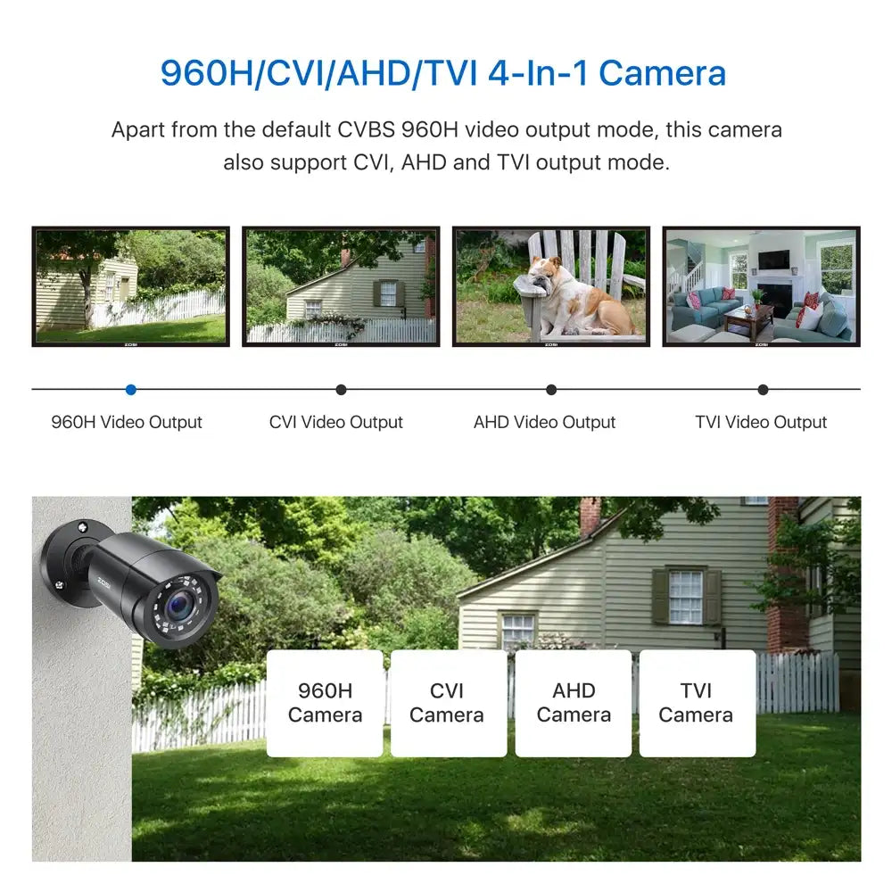 ZOSI 1080P HD TVI Security Cameras – 4-Pack Outdoor Bullet