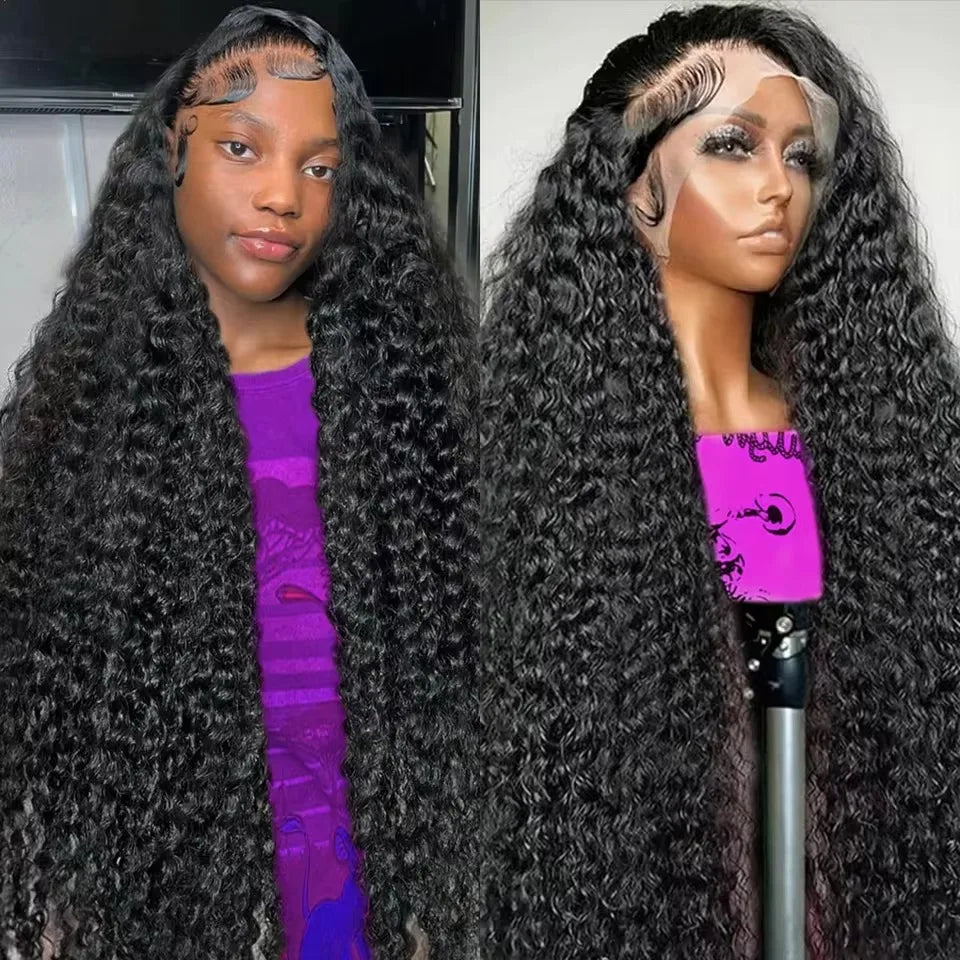 Deep Wave Human Hair Wig with HD Lace Options