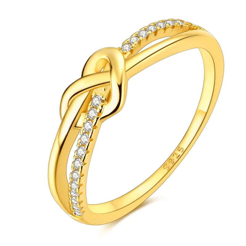 Original 925 Sterling Silver Sparkling Golden Star Firefly Moon Ring For Women Girls Jewelry Birthday Anniversary Gifts