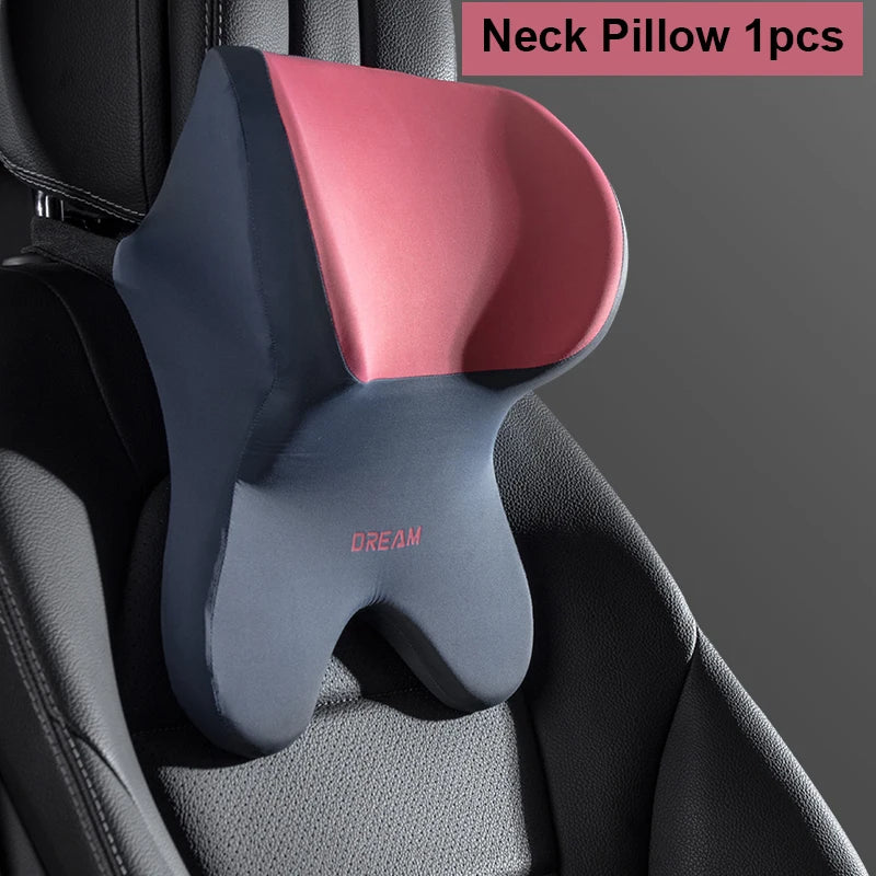 Appui-tête de voiture lombaire, coussin de soutien pour le cou, oreillers de cou universels doux, coussin lombaire en mousse à mémoire de forme pour voiture, soutien du dos
