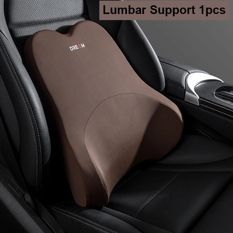 Appui-tête de voiture lombaire, coussin de soutien pour le cou, oreillers de cou universels doux, coussin lombaire en mousse à mémoire de forme pour voiture, soutien du dos