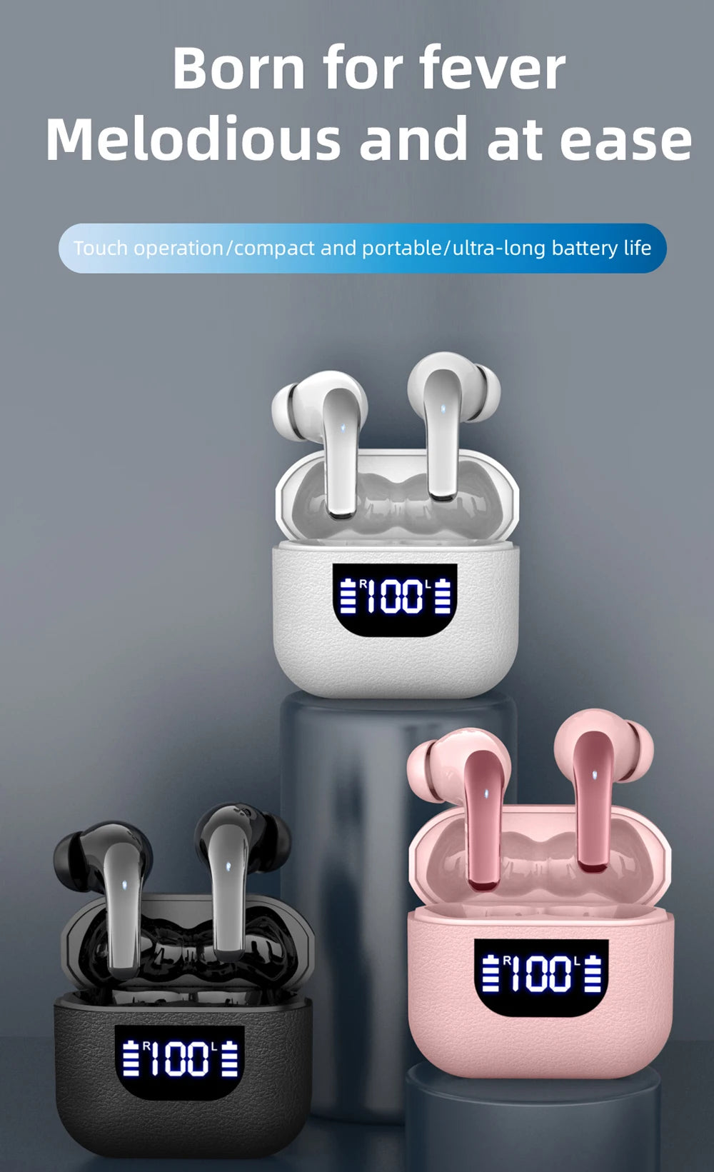 K07 Wireless Earphones Bluetooth Active Noice Cancellation Wireless Green Sir Loin
