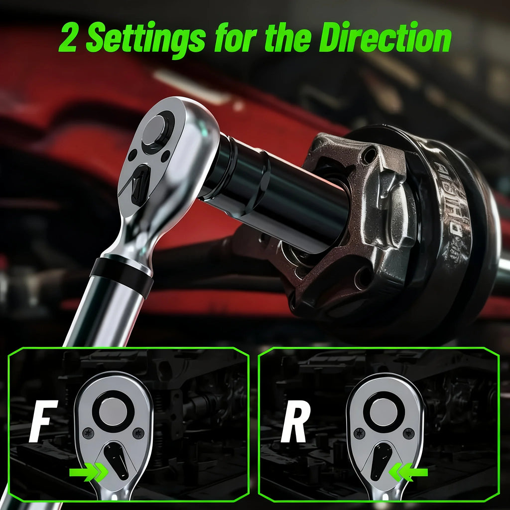 TaskStar Digital Torque Wrench, 3/8-inch Drive with 1/4 and 1/2-inch Adapters, ±2% Accuracy, 0-162 ft-lbs, for Cars, Motorcycles and Bicycles