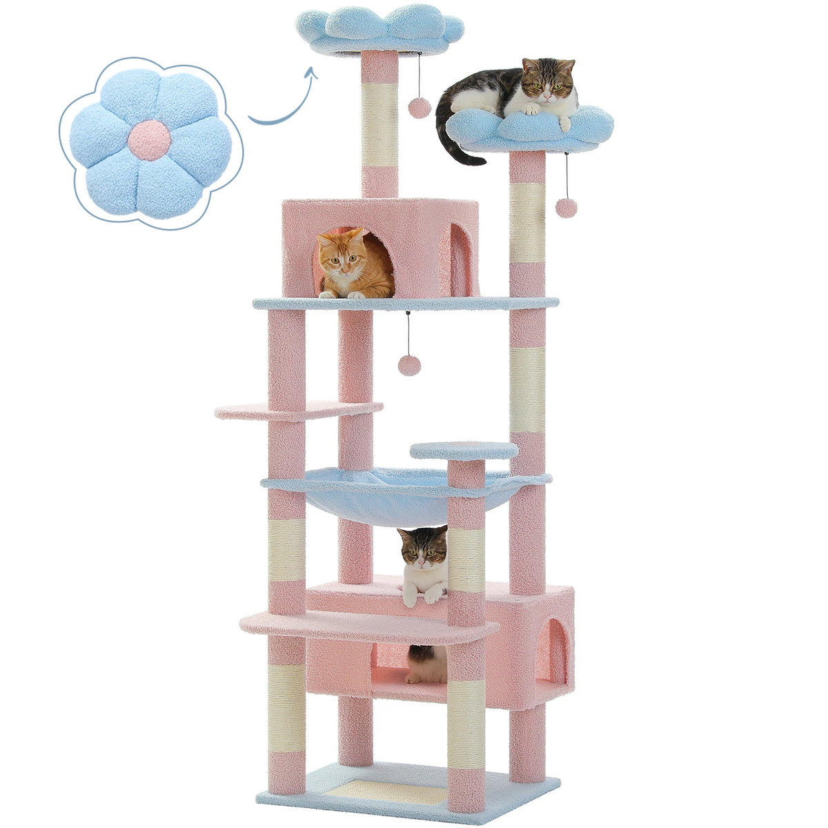Arbre à chat XL multi-niveaux avec hamac et niche