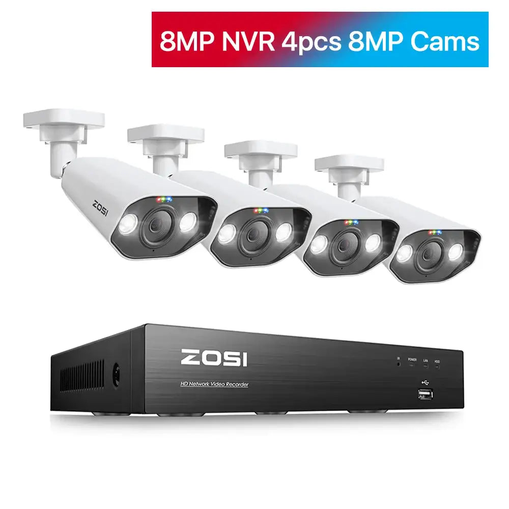 ZOSI 8CH 4K POE Security System – AI Starlight Night Vision