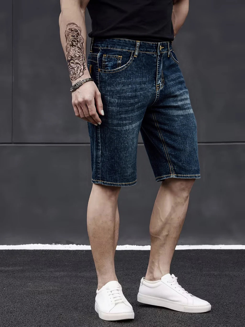 Shorts en jean moulants pour hommes, style classique 2026, nouvelle mode décontractée d'été, pantalon court fin et extensible, taille 40