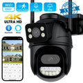 8MP 4K PTZ Wifi Camera Dual Lens with Dual Screen Ai Human Detect Auto Tracking Wireless Outdoor Surveillance Camera iCSee App