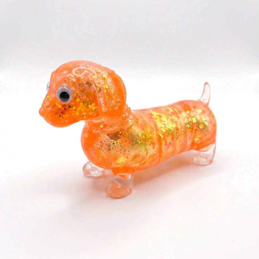 1Pc Transparent Colorful Dachshund Squeeze Toy, Sausage Dog Stretch Sensory Fidget for Stress Relief, Kids Classroom Prizes, Back to School Party Favors, Christmas Stocking Stuffers