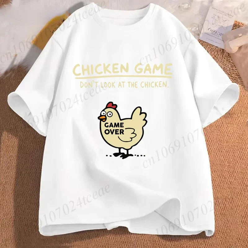 T-shirt homme amusant « Chicken Game Don't Look At The Chicken » – T-shirt imprimé – Hauts de mode pour hommes et femmes – Ropa Hombre