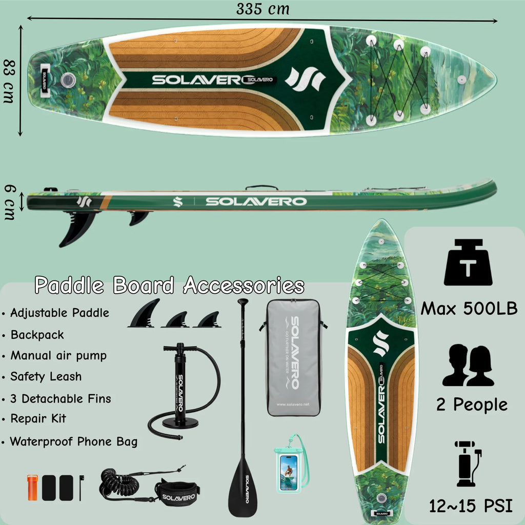 Tabla de paddle surf inflable – EVA antideslizante, accesorios completos