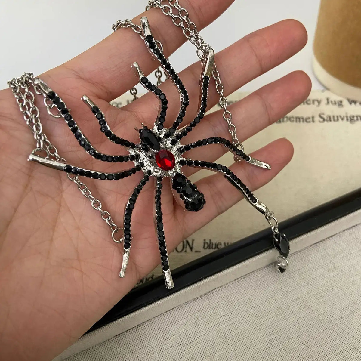 Zircon Spider Necklace New Multi Layer Design Punk Exaggerated Exquisite Gothic Style Clavicle Chain Men's Women's Party Jewelry