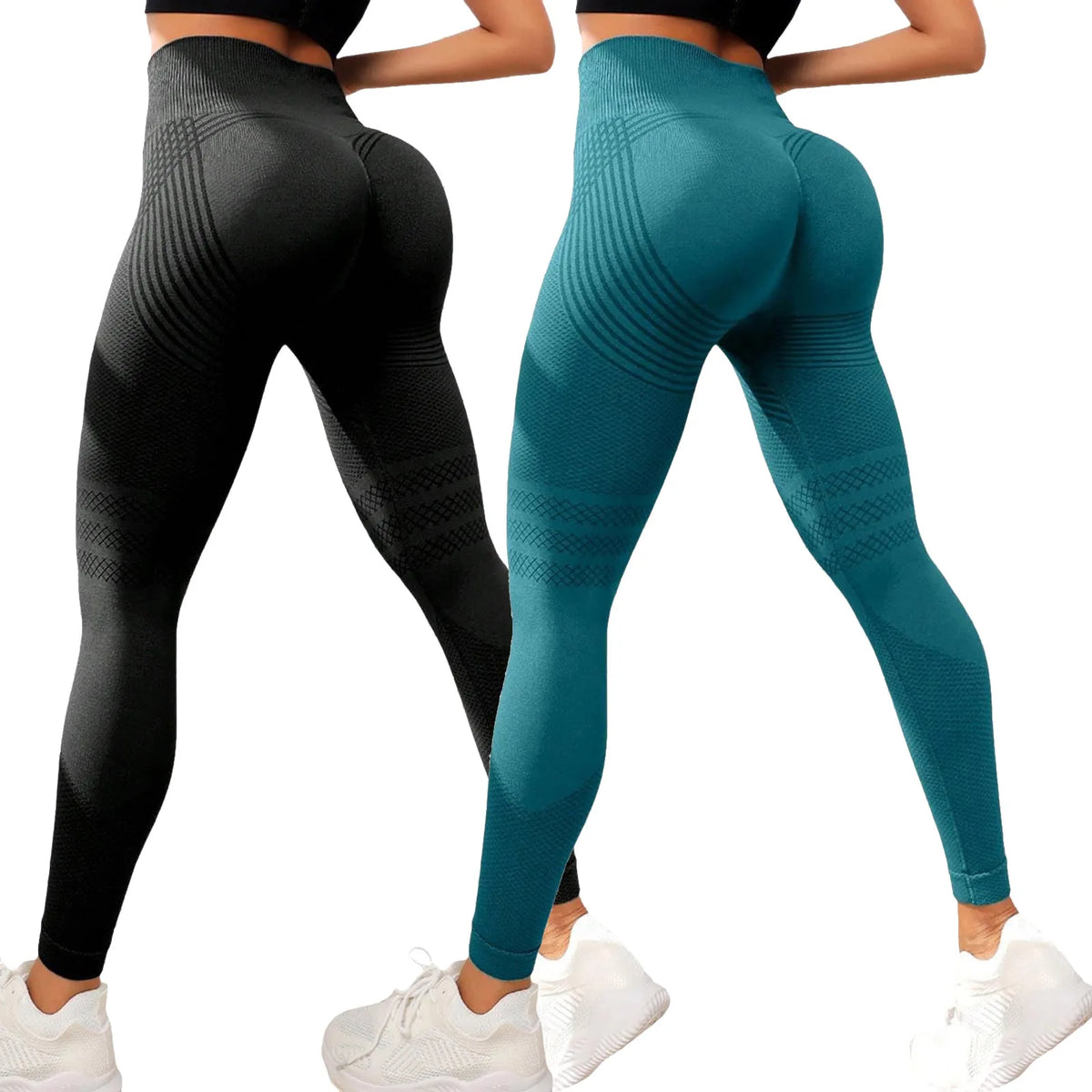 Leggings de compresión 3D, ajustados, anticelulíticos, moldeadores, de cintura alta, sin costuras, con efecto push-up, opacos, para gimnasio y deporte