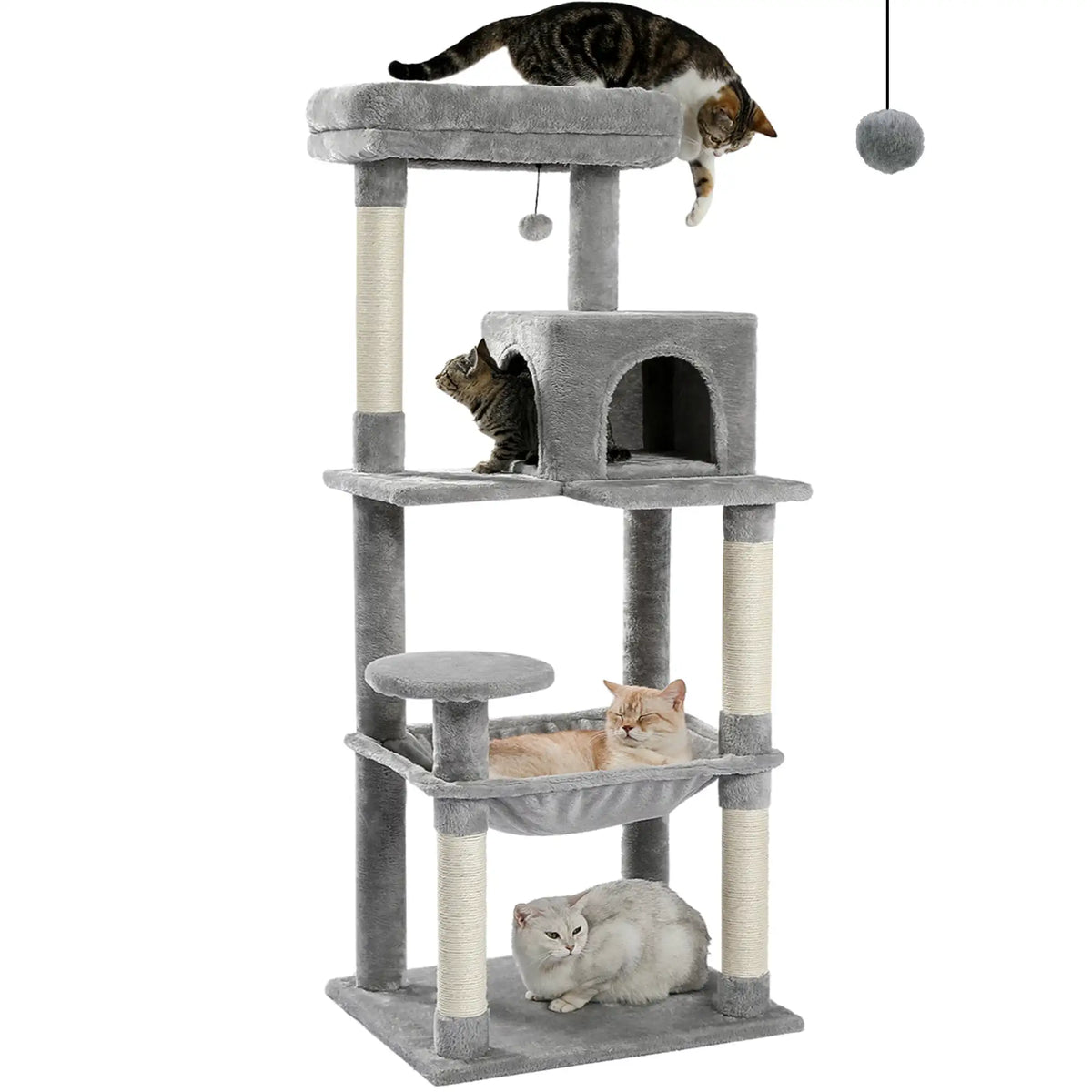 Katzenbaum mit 5 Ebenen für Haushalte mit großen und mehreren Katzen