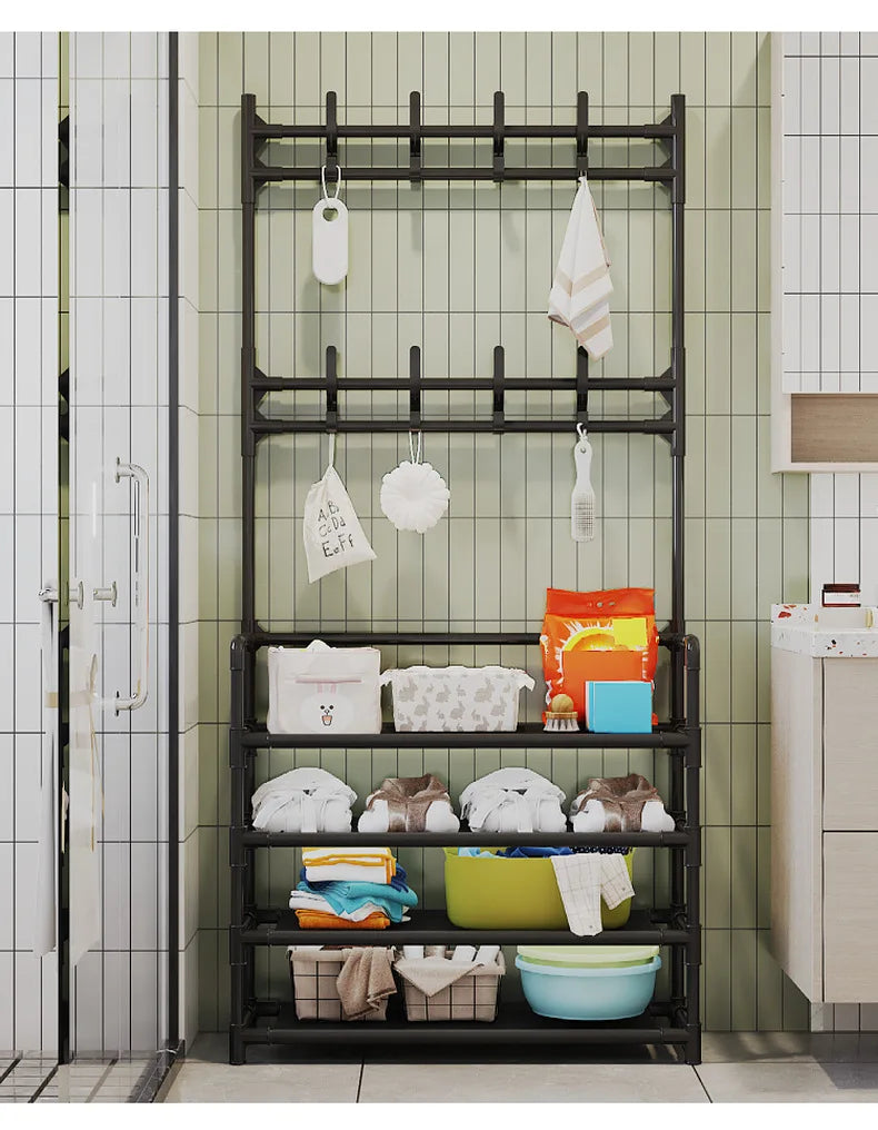 Shoe Rack Simple Door Household Integrated Hanger Multi-layer Storage Shoe Cabinet Floor Rack Shoes